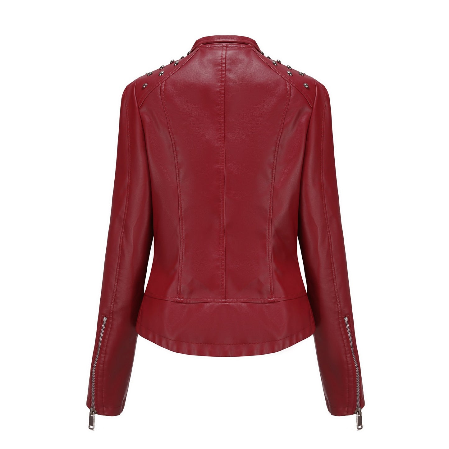 Chic Beaded Leather Motorcycle Jacket