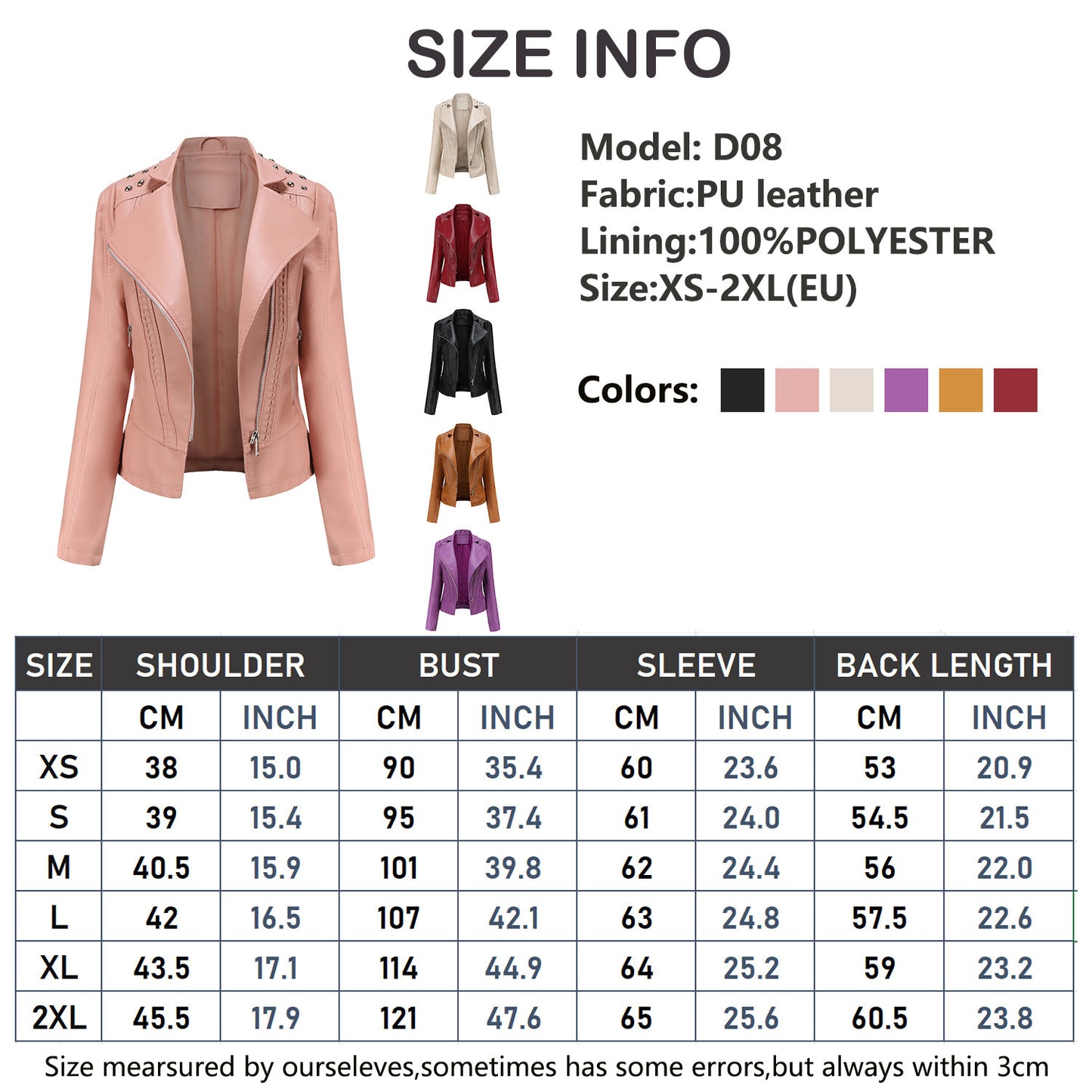 Chic Beaded Leather Motorcycle Jacket